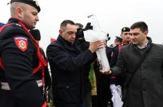 Members of the Serbian Armed Forces swimming for the Holy Epiphany Cross across Serbia