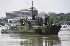 Over pontoon bridge of the Serbian Armed Forces securely and safely to the Lido beach