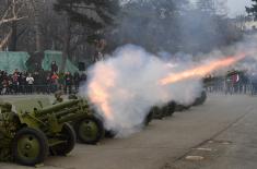 Gun salute on the occasion of Statehood Day