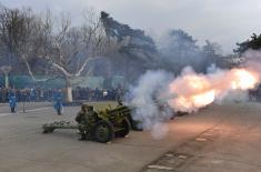 Gun salute on the occasion of Statehood Day