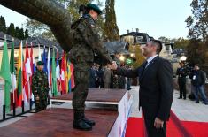 Minister Vulin with Military Athletes at the Competition in Hungary