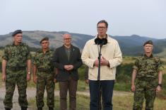 President Vučić attends firing demonstration at Pasuljanske Livade range