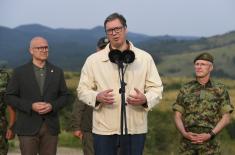 President Vučić attends firing demonstration at Pasuljanske Livade range