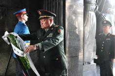 Vice-Chairman of the Chinese Central Military Commission lays a wreath at the Monument to the Unknown Hero on Avala