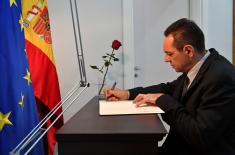 Minister of Defence signs Book of Condolences at the Spanish Embassy