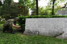 Ceremony of taking clods of earth at Red Army Soldier Monument