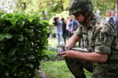 Ceremony of taking clods of earth at Red Army Soldier Monument