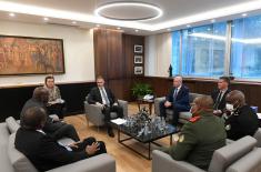 Meeting of Minister Stefanović with Secretary of State of the Ministry of Defence of Angola General Neto