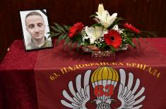 Memorial service for Ognjen Trajković, member of 63rd Parachute Brigade