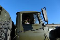 Members of the Serbian Armed Forces at the exercise of the Western Military District in Russia