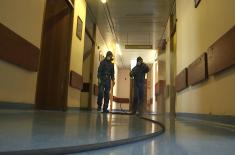 Military Medical Academy disinfected by the Russian military experts