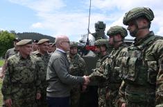 Minister Vučević visits deployed SAF troops