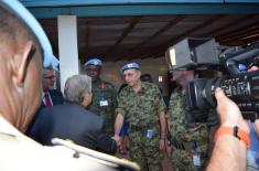 The UN Secretary-General visited the Serbian military hospital in Bangui