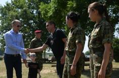 Minister Stefanović Visits Military Academy Cadets at Ada Ciganlija