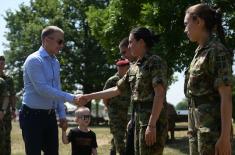 Minister Stefanović Visits Military Academy Cadets at Ada Ciganlija