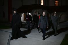 Minister Vučević attends Christmas liturgy in Kovilj Monastery