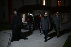 Minister Vučević attends Christmas liturgy in Kovilj Monastery