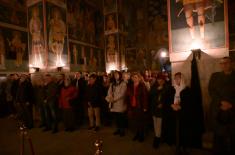 Minister Vučević attends Christmas liturgy in Kovilj Monastery