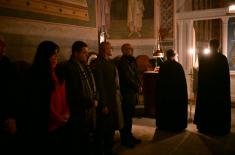Minister Vučević attends Christmas liturgy in Kovilj Monastery