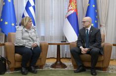 Meeting between Minister Vučević and Greek Ambassador Levanti