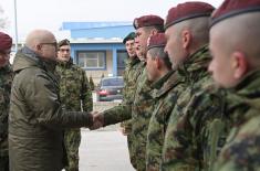 Minister Vučević visits 63rd Parachute Brigade