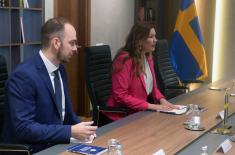 Minister Vučević Meets Ambassador of Sweden Annika Ben David