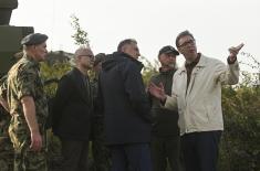 President Vučić attends firing demonstration at Pasuljanske Livade range