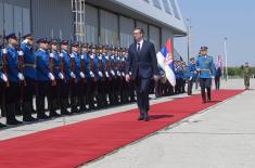 President Vučić Arrives at Demonstration of Capabilities of Serbian Armed Forces “Granite 2023”