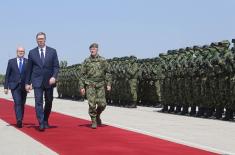 President Vučić Arrives at Demonstration of Capabilities of Serbian Armed Forces “Granite 2023”