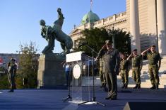 Dress rehearsal for officer cadet commissioning ceremony