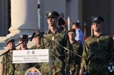 Dress rehearsal for officer cadet commissioning ceremony