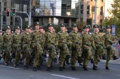 Dress rehearsal for officer cadet commissioning ceremony