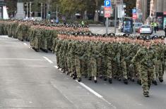 Dress rehearsal for officer cadet commissioning ceremony