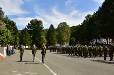 Soldiers take oath of enlistment in the barracks in Valjevo, Sombor and Leskovac