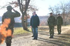 Minister Vučević and General Mojsilović with Members of Serbian Armed Forces on Christmas