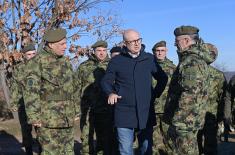 Minister Vučević and General Mojsilović with Members of Serbian Armed Forces on Christmas