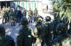 Minister Vučević and General Mojsilović with Members of Serbian Armed Forces on Christmas