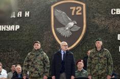 Minister Vučević visits 72nd Special Operations Brigade