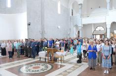 Ministry of Defence delegation attend liturgy and kissing of relics of Holy Martyrs of Prebilovci