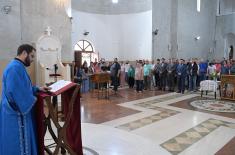 Ministry of Defence delegation attend liturgy and kissing of relics of Holy Martyrs of Prebilovci