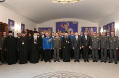 Patriarch Porfirije presents Serbian Armed Forces Guard with icons painted at Kovilj Monastery