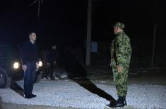 Defence Minister and Chief of General Staff with Serbian Armed Forces members in Ground Safety Zone