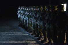 Defence Minister and Chief of General Staff with Serbian Armed Forces members in Ground Safety Zone