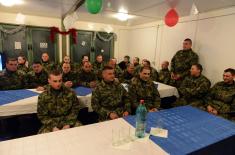 Defence Minister and Chief of General Staff with Serbian Armed Forces members in Ground Safety Zone