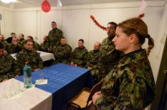 Defence Minister and Chief of General Staff with Serbian Armed Forces members in Ground Safety Zone