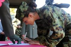 Taking the oath of enlistment