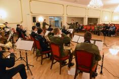 A rehearsal held before the concert of military bands of Serbia and Great Britain