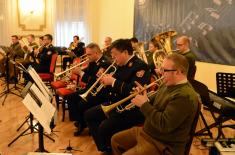 A rehearsal held before the concert of military bands of Serbia and Great Britain