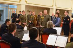 A rehearsal held before the concert of military bands of Serbia and Great Britain