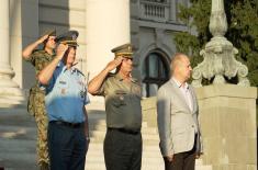 Dress rehearsal for officer cadet commissioning ceremony